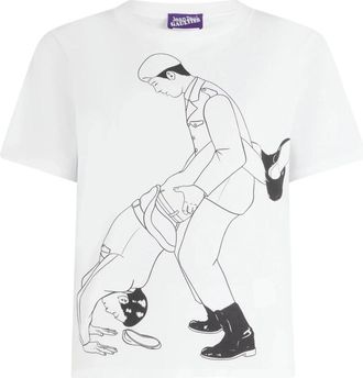 Jean Paul Gaultier Cotton Jersey Squared T-shirt - Heren - T-shirts - Wit - XS - Katoen - Tops