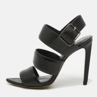 Alexander Wang Black Leather Slingback Sandals Size 36.5