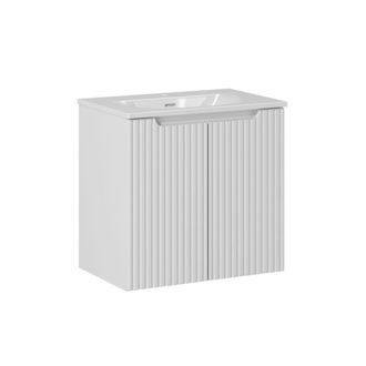 Petits Meubles Mueble lavabo individual encastrado paneles de melamina y mdf blanco