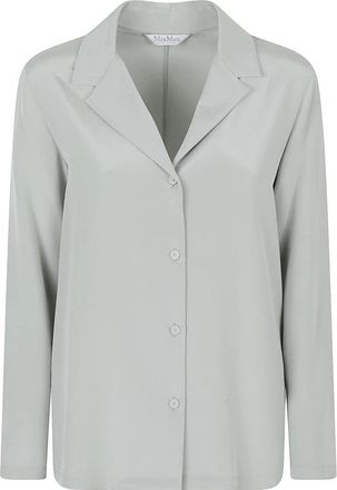 Max Mara Zijden cr&ecirc;pe de Chine blouse - Dames - Blazers - Groen - S - Jassen