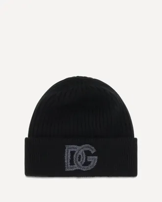 Dolce & Gabbana Logo English rib knit Beanie Male UNI