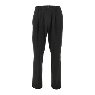 Herno Broeken, Heren, Zwart, XL, Wol, Plooitrousers