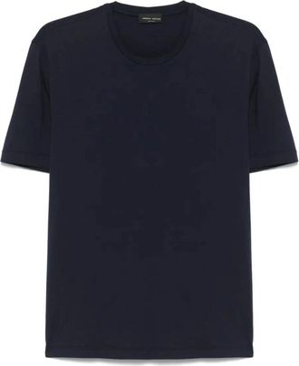 Roberto Collina Blauwe Pullover Ronde Hals Sweater - Heren - T-shirts - Blauw - S - Tops
