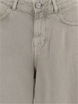 Pinko Womens Jeans Burkina Cotton Blend Beige Lyocell Trousers