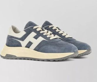 Hogan sneaker low round toe nylon silk suede