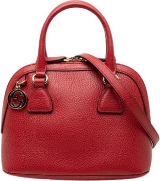 Gucci Pre-owned Satchel - Dames - Vintage Handtas - Rood - ONE Size - Leer - Vintage