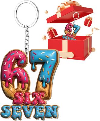 Generic Keychain Charm - Stylish 2D Acrylic Keyring Purse Charm - Number 67 Keyring Backpack Pendant | for Men Women Girls Youth Teens Husband Son Daughter Fa