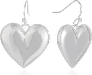 Ettika Puffy Heart Drop Earrings in Silver at Nordstrom Rack