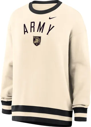Nike Womens Phoenix (Army) Oversized Crew-Neck Sweatshirt in Brown | IV9286-120