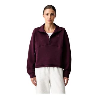 Under Armour Unstoppable Fleece 1/2 Zip - Dames - Sportshirts - Bruin - S - Katoen - Fitness