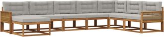 vidaXL Conjunto De Sof&aacute;s De Exterior 8 Uds. Natural Y Gris Claro Vidaxl