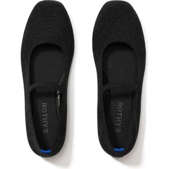 Rothy's The ReVelvet Max Square Mary Jane in Revelvet Black at Nordstrom, Size 10.5