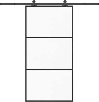 vidaXL Vidaxl - Puerta Corredera Con Herrajes 102x205 Cm Esg Vidrio Y Aluminio