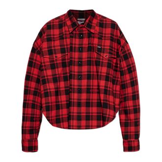 VETEMENTS Geruit overhemd met borstzak - Heren - Casual Overhemden - Rood - M - Katoen - Overhemden