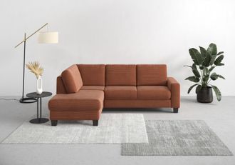 HOME AFFAIRE Ecksofa »Summer L-Form« mit Ottomane, mit oder ohne Bettfunktion und Bettkasten, Cord-Bezug