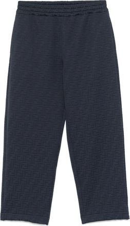 Fendi Broeken, Heren, Blauw, M, Katoen, Blauwe Elastische Taillebroek Gemaakt in Itali&euml;