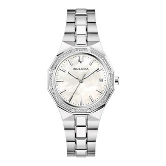 Bulova Classic Octogon Lady - Dames - Horloges - Wit - ONE Size - Accessoires