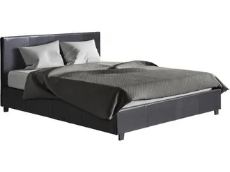 Habitat et Jardin Habitat Et Jardin - Letto Doppio Con Contenitore carla - Nero - 140 X 190 Cm