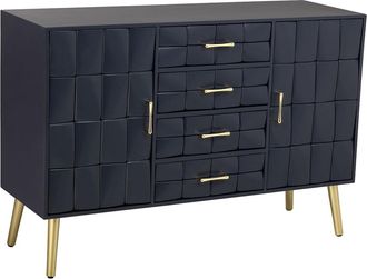 Wanderlust Deco Aparador De Madera Negro 120x40.5x81h Cm