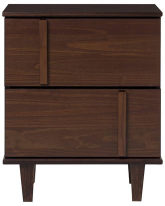 Walker Edison Modern Detailed 2-Drawer Solid Wood Nightstand