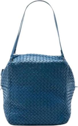 Bottega Veneta Tweedehands leren schoudertassen - Dames - Vintage Tas - Blauw - ONE Size - Vintage