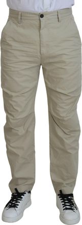 Dsquared2 Beige Cotton Straight Fit Men Casual Mens Pants (Pre-Owned)