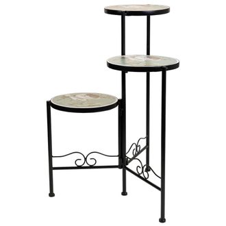 Wanderlust Deco Wanderlust Deco - Soporte De Mosaico Y Forja Negro D30x68h-d25x61h-d20x51