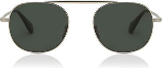 Garrett Leight VAN BUREN II SUN SV-SGY/FPBS Mens Sunglasses Silver Size 49