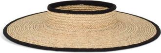 Gigi Burris Millinery Ines Straw Visor in Natural/black at Nordstrom