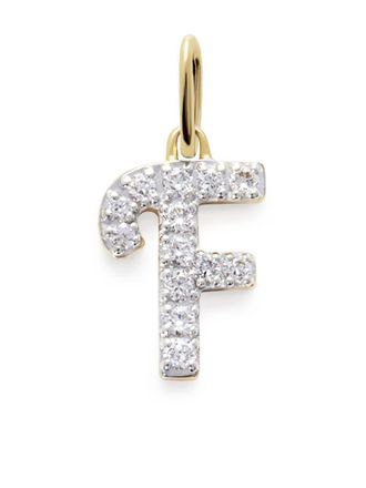 Monica Vinader 14kt yellow gold F charm diamond necklace - women - Lab Grown Diamond/14kt Yellow Gold - One Size