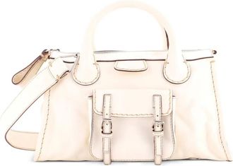 Chlo&eacute; Edith NM Leather Medium satchel - Beige
