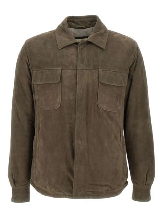 Volfagli suede shirt jacket - men - Suede - 52 - Brown