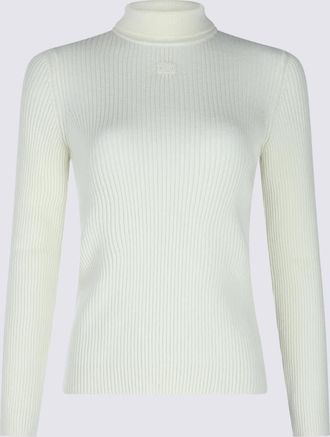 Celine White Wool Knitwear