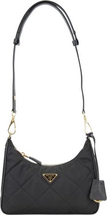 Prada Stijlvolle Schoudertas voor Vrouwen met Rits - Dames - Schoudertassen - Zwart - ONE Size - Tassen