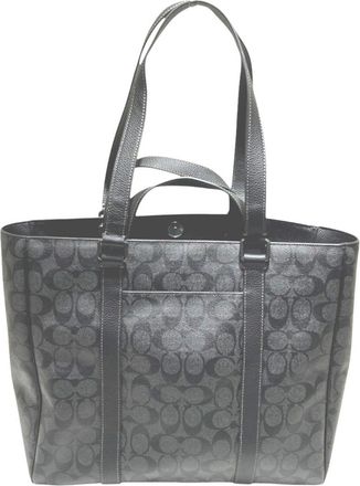 Coach Gray Pvc Leather Tote Bag (Pre-Owned)