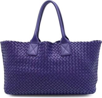 Bottega Veneta Borsa tote Intreccio Cabat media in pelle di agnello 2012-2025 - Viola