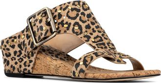 Donald J Pliner Buckle Wedge Sandal in Leopard at Nordstrom, Size 7.5
