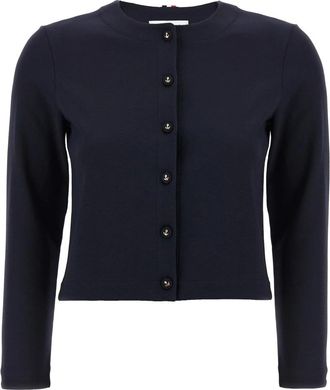 Thom Browne Milan Stitch Cardigan - Dames - Vesten - Blauw - L - Truien & Vesten