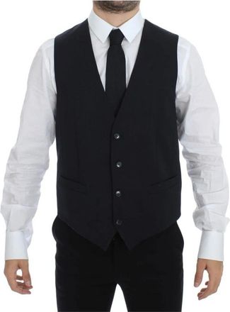 Dolce & Gabbana Dress Vest Gilet - Heren - Gillet - Grijs - XS - Wol - Kostuums