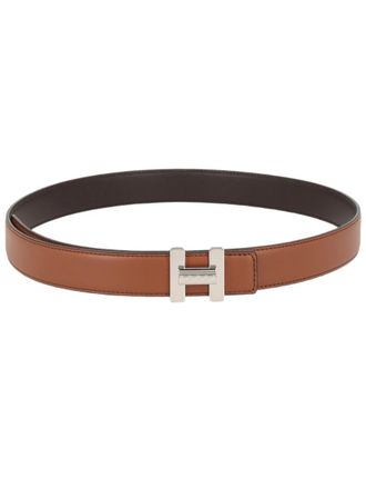Hogan Narrow Calfskin Leather T Buckle Belt