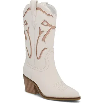 Mia Callan Western Boot in White/Blush at Nordstrom Rack, Size 7.5