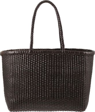 Dragon Weave gevlochten leren tas L