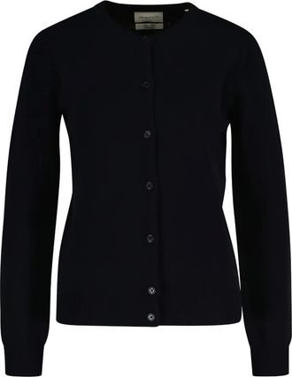 GANT Gebreid vest van lamswol - Blauw