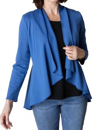 Habitat Womens French Terry Drape Front Jacket In Blue