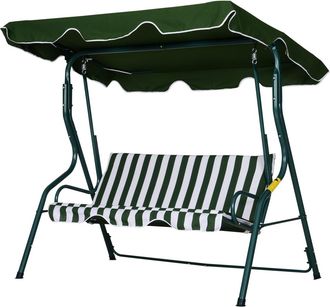 OUTSUNNY Columpio balanc&iacute;n 3 plazas 170x110x153 cm verde