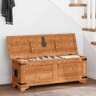 vidaXL Cofre De Almacenamiento De Madera De Mango Rugosa Vidaxl