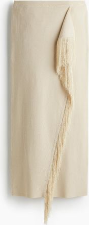 H&M Jupe mit Fransenbesatz - Beige