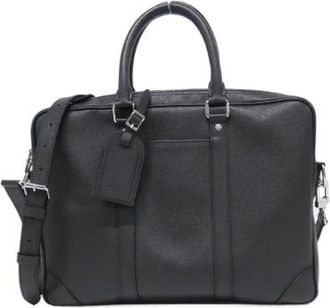 Louis Vuitton Pre-owned Taiga Aktetas - Heren - Vintage Handtas - Zwart - ONE Size - Leer - Vintage