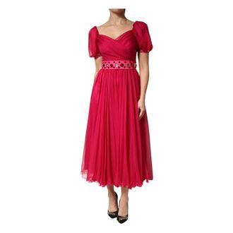 Dolce & Gabbana Dames, Jurken, Roze, Maat: XS Zijde