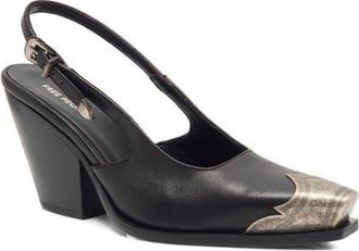 Free People Brayden Slingback Pump in Black Tide Leather at Nordstrom, Size 6.5